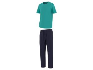 LIVERGY Heren pyjama (Groen/donkerblauw, XXL)