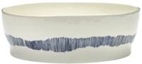 Serax X Ottolenghi Salad Bowl White Swirl Stripes Blue - 27,5xh9,5