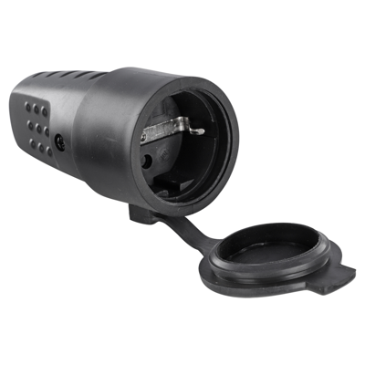 Q-Link Contrastekker | Randaarde | Rubber | 10/16A | Zwart - 00.110.41