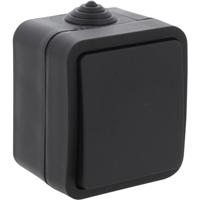 Q-LINK Spatwaterdichte Wisselschakelaar IP54 - Mat Zwart