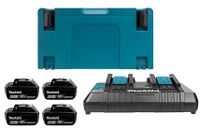 Makita Accessoires 18V Li-Ion accu starterset 198091-4 (4x BL1860B 6.0Ah) + duolader DC18RD in Mbox - 198091-4 - thumbnail