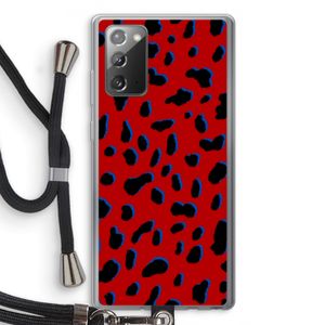 Red Leopard: Samsung Galaxy Note 20 / Note 20 5G Transparant Hoesje met koord