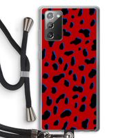 Red Leopard: Samsung Galaxy Note 20 / Note 20 5G Transparant Hoesje met koord