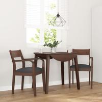 Eetkamerstoelen met kussens 2 st massief hout rubber bruin - thumbnail