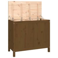 The Living Store Houten Wasmand - Massief Grenenhout - 88.5 x 44 x 76 cm - Honingbruin