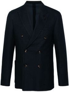 Lardini blazer croisé à détail de broche - Bleu