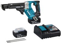 Makita dfr551rtj | 18 v | schroefautomaat | 25-55 mm | 5,0 ah (2 st) | snellader | in mbox dfr551rtj
