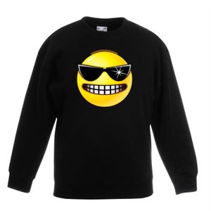 Emoticon sweater stoer zwart kinderen