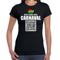 Carnaval QR code plannen voor carnaval / Limburg feest t-shirt dames zwart - Carnaval shirts