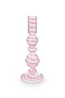 Pip Studio Kandelaar Glas Swirl Roze 22cm