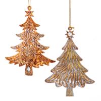 Ornament plastic kerstboom l13cm goud - Kurt s adler