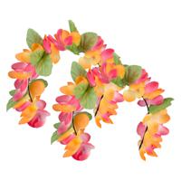 Carnaval verkleed Tiara/diadeem - 2x - Tropische bloemen - dames/meisjes - Fantasy/tropical/hawaii t