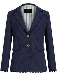 ETRO paisley-jacquard single-breasted blazer - Bleu