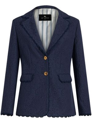 ETRO Blazer met enkele rij knopen en jacquard - Blauw ETRO Blazer met enkele rij knopen en jacquard - Blauw