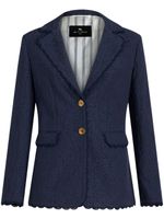 ETRO paisley-jacquard single-breasted blazer - Bleu - thumbnail