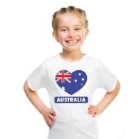 Australie Supporters t-shirt - kinderen - hartjes vlag - wit - korte mouwen - sport - kleding