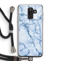 Blauw marmer: Samsung Galaxy J8 (2018) Transparant Hoesje met koord