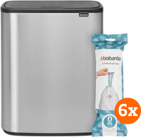 Brabantia Bo Touch Bin 2 x 30 Liter Rvs Fingerprint Proof + Vuilniszakken (120 stuks) - thumbnail