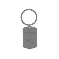 Gepersonaliseerde sleutelhanger met handschrift – Stainless steel - Zilver
