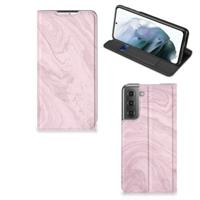 Samsung Galaxy S21 FE | Standcase | Marble Pink - Origineel Cadeau Vriendin