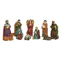 Decoris kerststalbeelden - set 10x stuks - tot 13 cm - polyresin   -