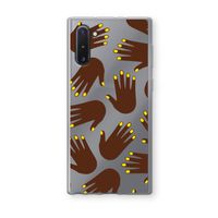 Hands dark: Samsung Galaxy Note 10 Transparant Hoesje