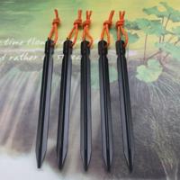 5 stuks aluminiumlegering Tent Peg nagel buiten reizen Tent Accessoires met touw lengte: 18cm(Black)