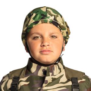 Carnaval verkleed soldaten/leger Helm - camouflage print - voor kinderen tot 12 jaar