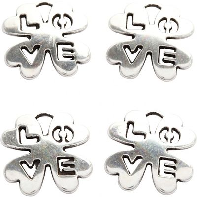 Creotime sieradenhangers 18 mm rond 4 stuks zilver