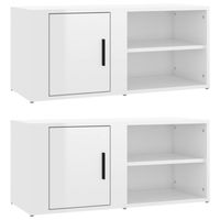 The Living Store Tv-meubel - Hoogglans wit - 80 x 31.5 x 36 cm - 2 stuks - thumbnail