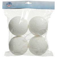 4x Sneeuwdecoratie witte sneeuwballen / sneeuwbollen 10 cm - thumbnail