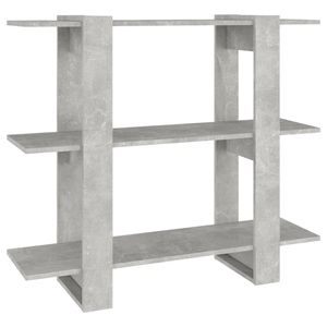 The Living Store Boekenkast Betongrijs - 100 x 30 x 87cm - Bewerkt hout