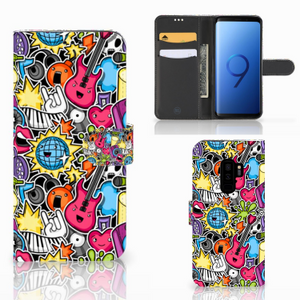 Samsung Galaxy S9 Plus Wallet Case met Pasjes Punk Rock