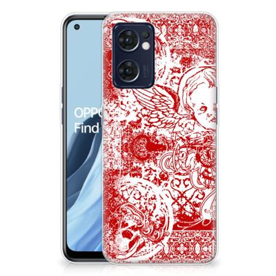 Silicone Back Case OPPO Reno 7 5G | Find X5 Lite Angel Skull Rood
