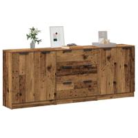 Dressoirs 3 st 60x30x70 cm bewerkt hout oud houtkleurig