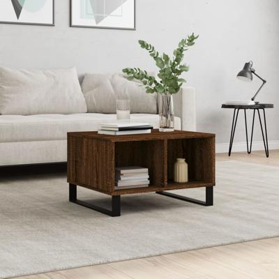 Salontafel 60x50x36,5 cm bewerkt hout bruin eikenkleur