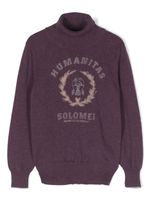 Brunello Cucinelli Kids pull Humanitas Solomei en maille intarsia - Violet