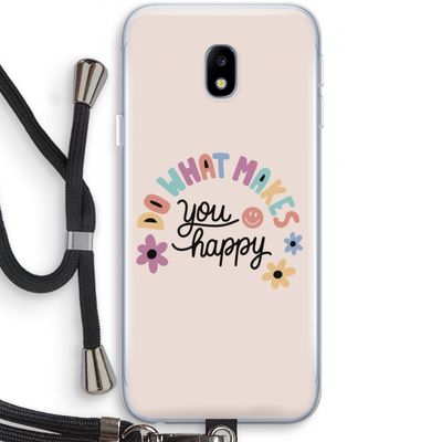 Happy days: Samsung Galaxy J3 (2017) Transparant Hoesje met koord