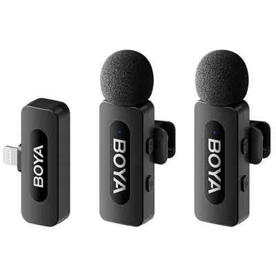 Boya BY-V2 V2.0 Draadloze Lavalier Microfoon voor Lightning - 2 x TX en 1 x RX