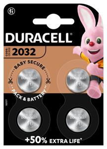 Batterij Duracell knoopcel 4xCR2032 lithium ÃƒËœ20mm 3V-180mAh
