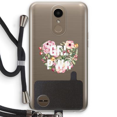 GRL PWR Flower: LG K10 (2017) Transparant Hoesje met koord