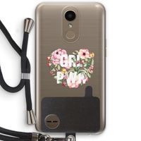 GRL PWR Flower: LG K10 (2017) Transparant Hoesje met koord