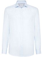 Brunello Cucinelli chemise boutonnée à manches longues - Bleu