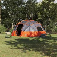 VidaXL Camping tent grijs en oranje 475 x 475 x 235 cm polyester