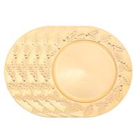 Diner/Kerstdiner onderborden - 8x - goud - kerstprint - rond - D33 cm - multifunctioneel