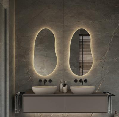 Spiegel Hipp Design SPV 22001 Organisch 45x90 cm Met Verlichting Incl. Spiegelverwarming