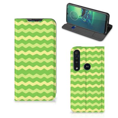Motorola G8 Plus | Hoesje met Magneet | Waves Green