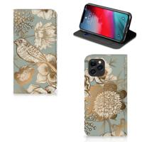 Smart Cover voor Apple iPhone 11 Pro Vintage Bird Flowers