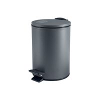 Spirella Pedaalemmer Cannes - donkergrijs - 5 liter - metaal - L20 x H27 cm - soft-close - toilet/badkamer   -