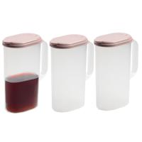 Schenkkan - 3x - Limonadekan - Waterkan - met deksel - 2000 ml - oudroze - kunststof